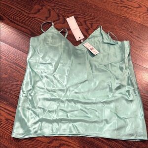 Brooks Brothers Aqua Satin Cami Top